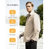 WULFUL Men’s Sun Protection Fishing Shirts UPF 50+ Lightweight Quick Dry Cooling Long Sleeve Shirts for Work Hiking Safari(Khaki)