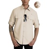 WULFUL Men’s Sun Protection Fishing Shirts UPF 50+ Lightweight Quick Dry Cooling Long Sleeve Shirts for Work Hiking Safari(Khaki)