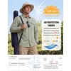 WULFUL Men’s Sun Protection Fishing Shirts UPF 50+ Lightweight Quick Dry Cooling Long Sleeve Shirts for Work Hiking Safari(Light Green)