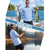 WULFUL Men’s Sun Protection Fishing Shirts UPF 50+ Lightweight Quick Dry Cooling Long Sleeve Shirts for Work Hiking Safari(Sky Blue)