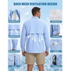 WULFUL Men’s Sun Protection Fishing Shirts UPF 50+ Lightweight Quick Dry Cooling Long Sleeve Shirts for Work Hiking Safari(Sky Blue)