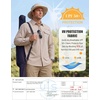 WULFUL Men’s Sun Protection Fishing Shirts UPF 50+ Lightweight Quick Dry Cooling Long Sleeve Shirts for Work Hiking Safari(Solid Khahi)