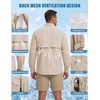 WULFUL Men’s Sun Protection Fishing Shirts UPF 50+ Lightweight Quick Dry Cooling Long Sleeve Shirts for Work Hiking Safari(Solid Khahi)