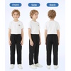 WULFUL 3 Pack Boys Sweatpants Fleece Athletic Workout Pants Boys Joggers with Zipper Pockets Size 4-20(Black/Light Grey/Blue)