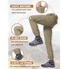 WULFUL Men’s Athletic Running Joggers Workout Gym Pants Lightweight Track Casual Pant with Zipper Pockets(Khaki08)