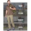 WULFUL Men’s Athletic Running Joggers Workout Gym Pants Lightweight Track Casual Pant with Zipper Pockets(Khaki08)