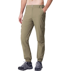 WULFUL Men’s Athletic Running Joggers Workout Gym Pants Lightweight Track Casual Pant with Zipper Pockets(Khaki08)