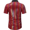 WULFUL Men’s Disco Shirt Sequins Short Sleeve Button Down Shirts 70s Party Costume Dress Shirts(Multicolor053)
