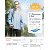 WULFUL Men’s Sun Protection Fishing Shirts UPF 50+ Lightweight Quick Dry Cooling Long Sleeve Shirts for Work Hiking Safari(Light Blue)