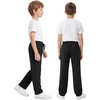 WULFUL 5 Pack Boys Athletic Pants – Moisture Wicking Mesh Joggers with Pockets, Comfortable Sweatpants for Kids Teens(Black dark Grey light Grey navy blue)