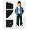 WULFUL 5 Pack Boys Athletic Pants – Moisture Wicking Mesh Joggers with Pockets, Comfortable Sweatpants for Kids Teens(Black dark Grey light Grey navy blue)
