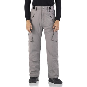 WULFUL Men’s Waterproof Insulated Ski Snow Pants Winter Snowboarding Cargo Pants with Multi-Pockets(Dark Grey)