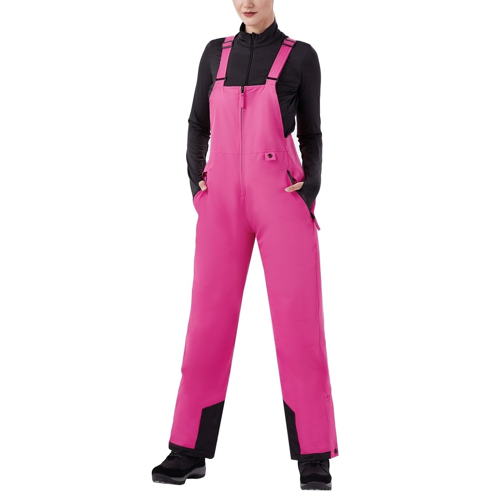image:imageWULFUL Womens Insulated Snow Bibs Waterproof Winter Ski Pants Snowboarding Overalls