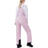 WULFUL Womens Insulated Snow Bibs Waterproof Winter Ski Pants Snowboarding Overalls Pink