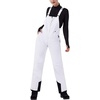 WULFUL Womens Insulated Snow Bibs Waterproof Winter Ski Pants Snowboarding Overalls White