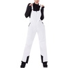 WULFUL Womens Insulated Snow Bibs Waterproof Winter Ski Pants Snowboarding Overalls White