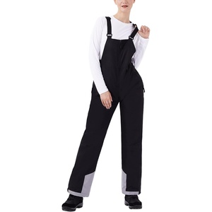 WULFUL Womens Insulated Snow Bibs Waterproof Winter Ski Pants Snowboarding Overalls Black