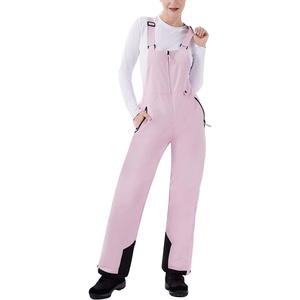 WULFUL Womens Insulated Snow Bibs Waterproof Winter Ski Pants Snowboarding Overalls Pink