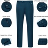 WULFUL Men’s 3 Piece Slim Fit Suit Set Two Button Blazer Jacket Vest Pants Tuxedo Set for Party, Wedding and Business Sea Blue