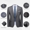Men’s 2 Piece Slim Fit Suit Set One Button Blazer Solid Jacket Pants Tuxedo Set, Suits for Prom Party Wedding & Business(Dark Grey)