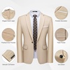 Men’s 2 Piece Slim Fit Suit Set One Button Blazer Solid Jacket Pants Tuxedo Set, Suits for Prom Party Wedding & Business(Light Brown)