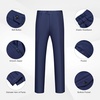 Men’s 2 Piece Slim Fit Suit Set One Button Blazer Solid Jacket Pants Tuxedo Set, Suits for Prom Party Wedding & Business(Navy)