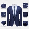 Men’s 2 Piece Slim Fit Suit Set One Button Blazer Solid Jacket Pants Tuxedo Set, Suits for Prom Party Wedding & Business(Navy)
