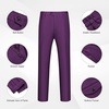 Men’s 2 Piece Slim Fit Suit Set One Button Blazer Solid Jacket Pants Tuxedo Set, Suits for Prom Party Wedding & Business(Purple)
