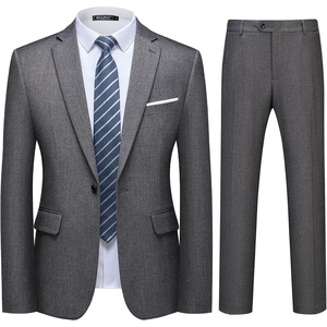 Men’s 2 Piece Slim Fit Suit Set One Button Blazer Solid Jacket Pants Tuxedo Set, Suits for Prom Party Wedding & Business(Dark Grey)