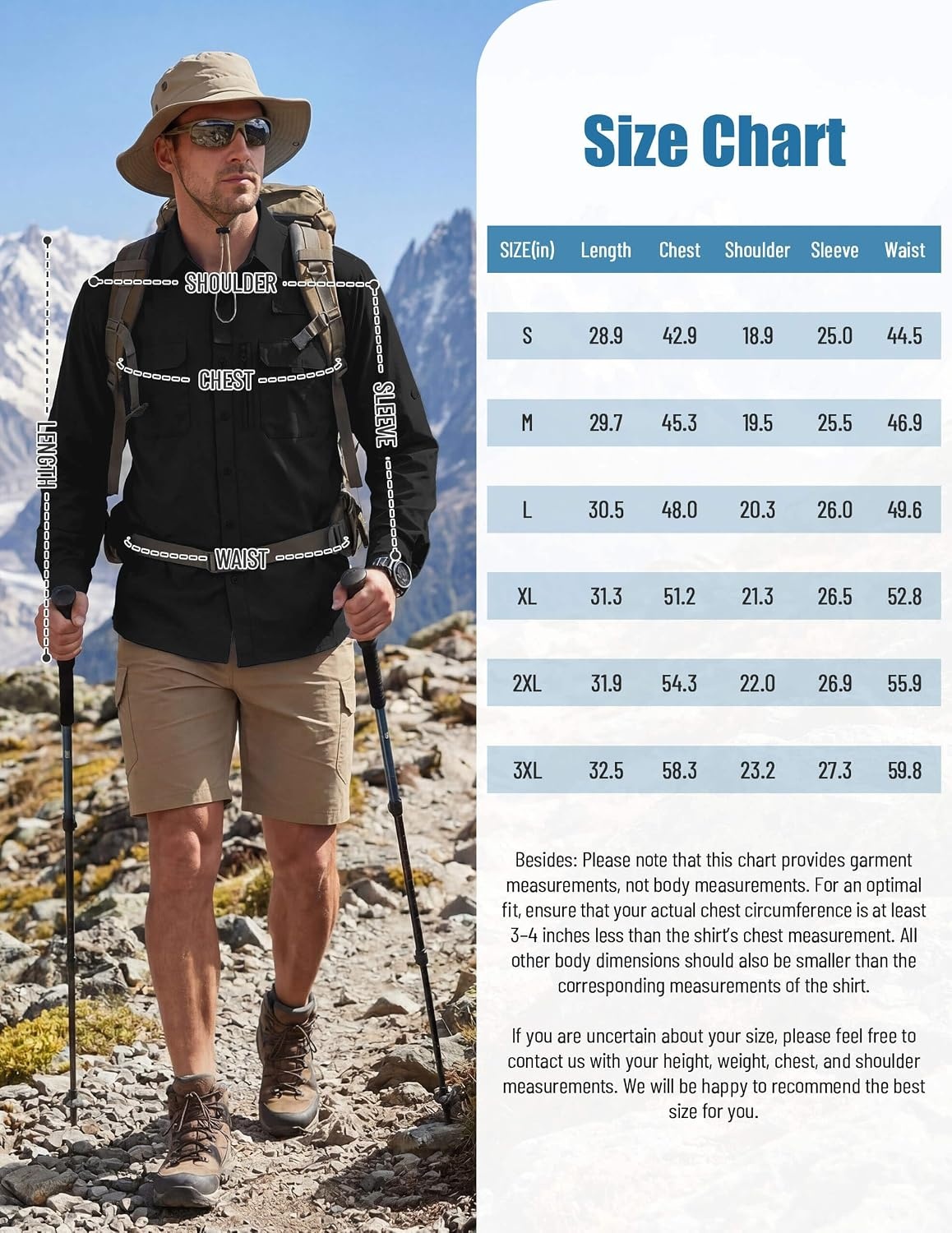 image:imageWULFUL Mens Sun Protection Fishing Shirts UPF 50 Lightweight Quick Dry Cooling Long Sleeve Shirts for Work Hiking SafariBlack