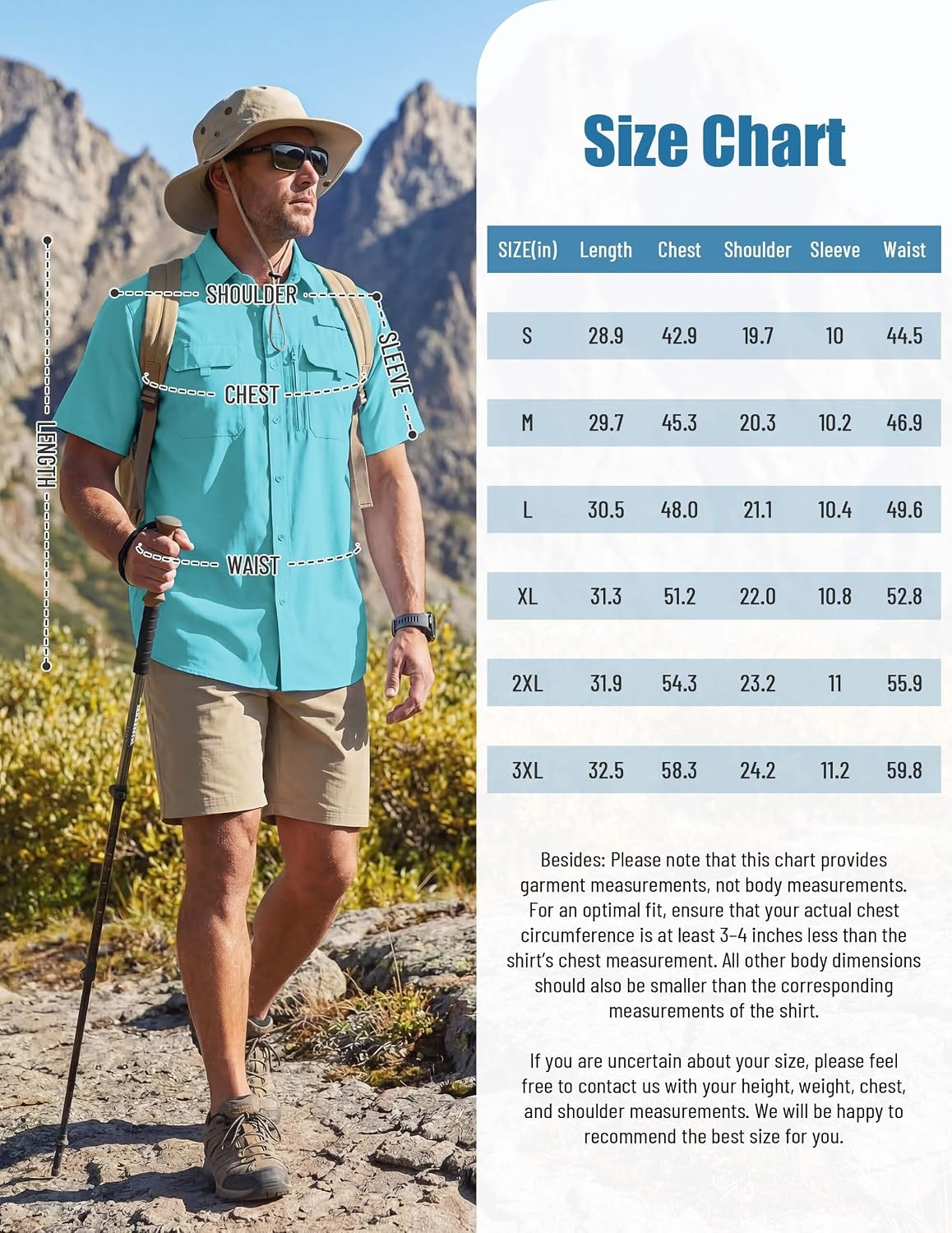 image:imageWULFUL Mens Sun Protection Fishing Shirts UPF 50 Lightweight Quick Dry Cooling Short Sleeve Shirts for Work Hiking SafariBarbados Beach