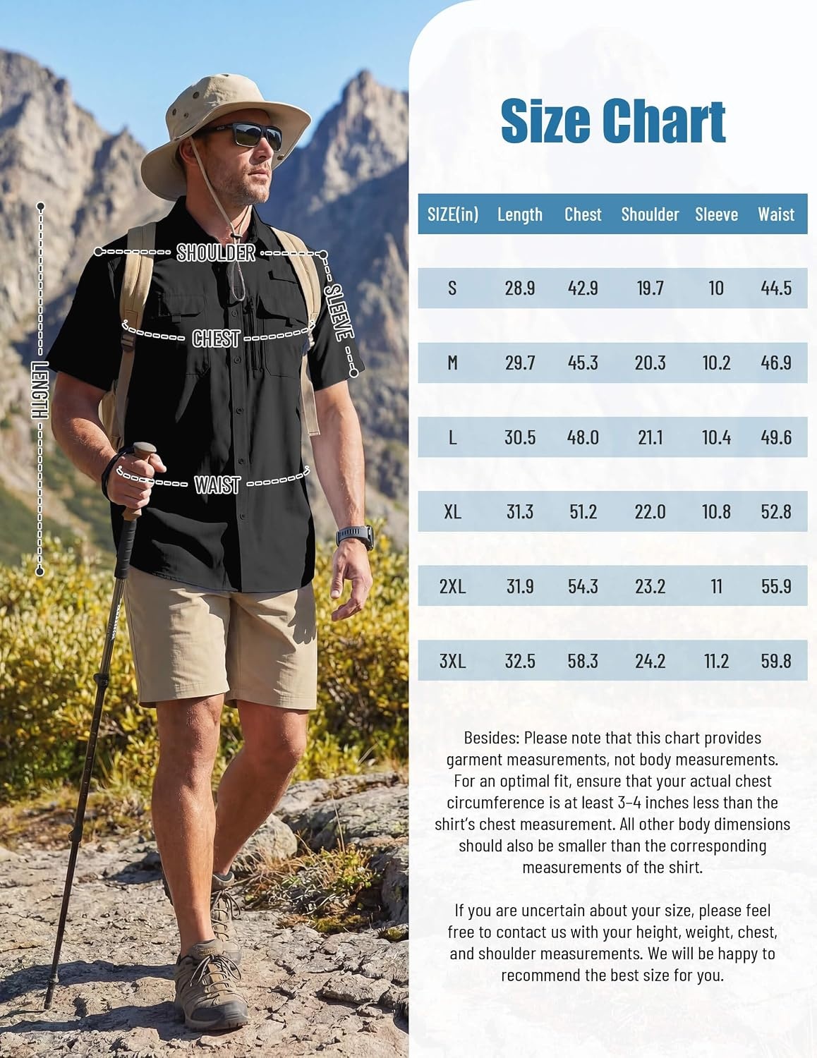 image:imageWULFUL Mens Sun Protection Fishing Shirts UPF 50 Lightweight Quick Dry Cooling Short Sleeve Shirts for Work Hiking SafariBlack