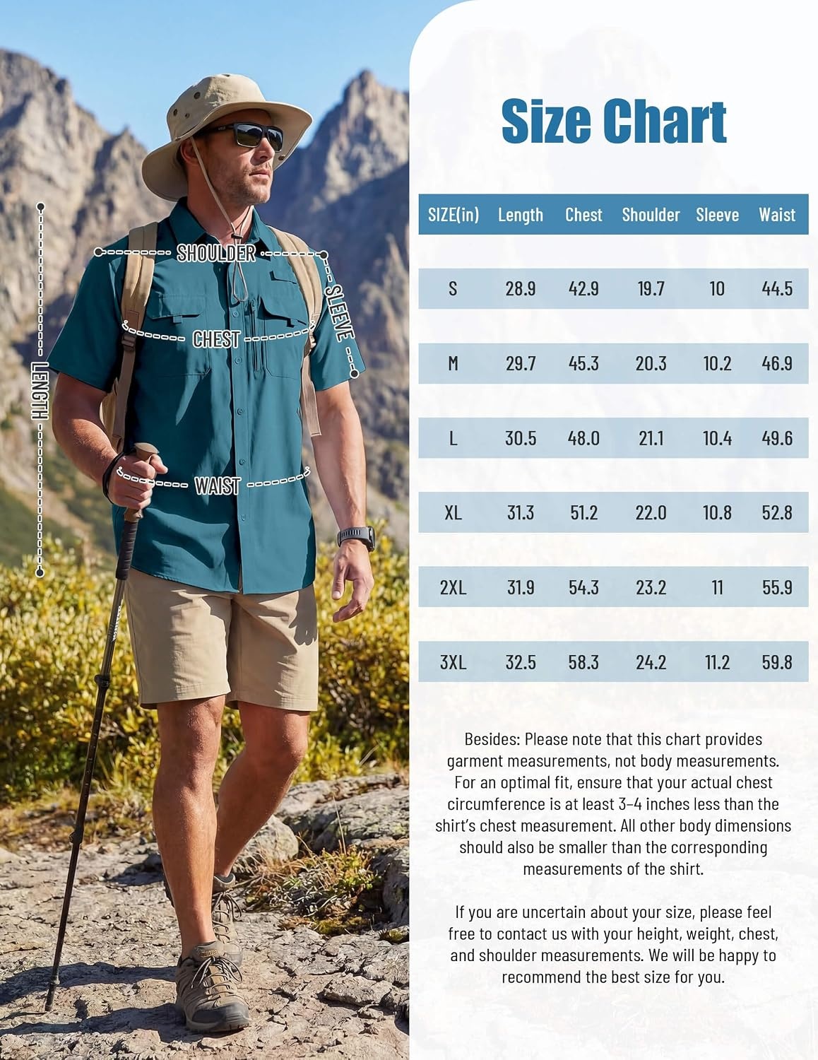 image:imageWULFUL Mens Sun Protection Fishing Shirts UPF 50 Lightweight Quick Dry Cooling Short Sleeve Shirts for Work Hiking SafariDark Teal
