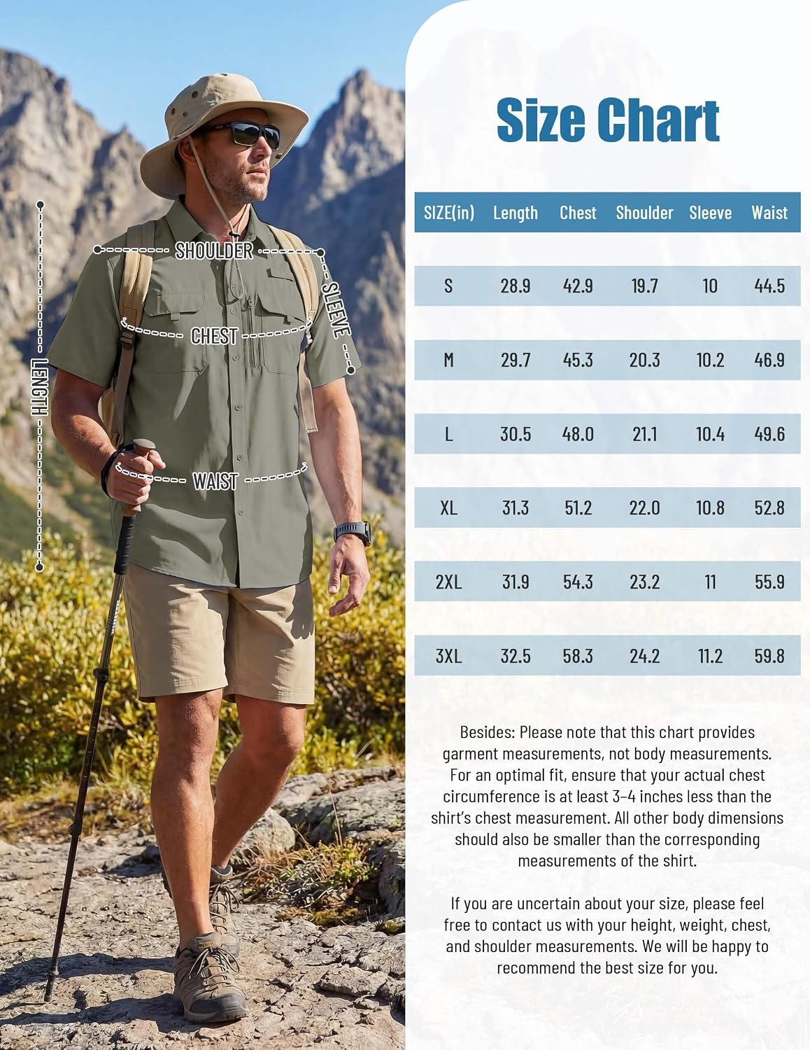 image:imageWULFUL Mens Sun Protection Fishing Shirts UPF 50 Lightweight Quick Dry Cooling Short Sleeve Shirts for Work Hiking SafariGray Green