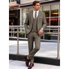 WULFUL Men’s Linen Suit 3 Piece Slim Fit Suits for Men One Button Prom Wedding Party Tuxedo Suit Set Blazer Jacket Pants(Brown)