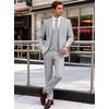 WULFUL Men’s Linen Suit 3 Piece Slim Fit Suits for Men One Button Prom Wedding Party Tuxedo Suit Set Blazer Jacket Pants(Light Grey)