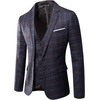 WULFUL Men’s Slim Fit Suit One Button 3-Piece Blazer Dress Business Wedding Party Jacket Vest & Pant(Light Coffee-056)