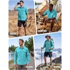 WULFUL Men’s Sun Protection Fishing Shirts UPF 50+ Lightweight Quick Dry Cooling Long Sleeve Shirts for Work Hiking Safari(Barbados Beach)