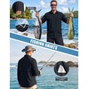 WULFUL Men’s Sun Protection Fishing Shirts UPF 50+ Lightweight Quick Dry Cooling Long Sleeve Shirts for Work Hiking Safari(Black)