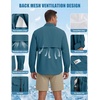 WULFUL Men’s Sun Protection Fishing Shirts UPF 50+ Lightweight Quick Dry Cooling Long Sleeve Shirts for Work Hiking Safari(Dark Teal)