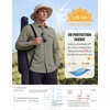 WULFUL Men’s Sun Protection Fishing Shirts UPF 50+ Lightweight Quick Dry Cooling Long Sleeve Shirts for Work Hiking Safari(Gray Green)