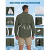 WULFUL Men’s Sun Protection Fishing Shirts UPF 50+ Lightweight Quick Dry Cooling Long Sleeve Shirts for Work Hiking Safari(Green)