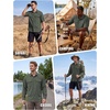 WULFUL Men’s Sun Protection Fishing Shirts UPF 50+ Lightweight Quick Dry Cooling Long Sleeve Shirts for Work Hiking Safari(Green)