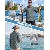 WULFUL Men’s Sun Protection Fishing Shirts UPF 50+ Lightweight Quick Dry Cooling Long Sleeve Shirts for Work Hiking Safari(Solid Shadow Grey)