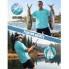 WULFUL Men’s Sun Protection Fishing Shirts UPF 50+ Lightweight Quick Dry Cooling Short Sleeve Shirts for Work Hiking Safari(Barbados Beach)