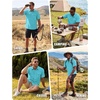 WULFUL Men’s Sun Protection Fishing Shirts UPF 50+ Lightweight Quick Dry Cooling Short Sleeve Shirts for Work Hiking Safari(Barbados Beach)
