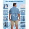 WULFUL Men’s Sun Protection Fishing Shirts UPF 50+ Lightweight Quick Dry Cooling Short Sleeve Shirts for Work Hiking Safari(Bluestone)
