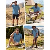 WULFUL Men’s Sun Protection Fishing Shirts UPF 50+ Lightweight Quick Dry Cooling Short Sleeve Shirts for Work Hiking Safari(Bluestone)
