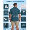 WULFUL Men’s Sun Protection Fishing Shirts UPF 50+ Lightweight Quick Dry Cooling Short Sleeve Shirts for Work Hiking Safari(Dark Teal)