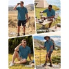 WULFUL Men’s Sun Protection Fishing Shirts UPF 50+ Lightweight Quick Dry Cooling Short Sleeve Shirts for Work Hiking Safari(Dark Teal)